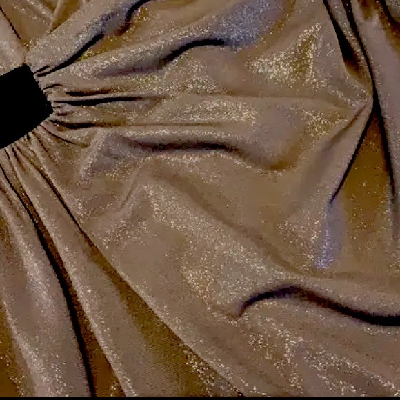 NWOT SALE Express Shimmer Asymmetrical Party Dress - Taupe & Black - Picture 3 of 3
